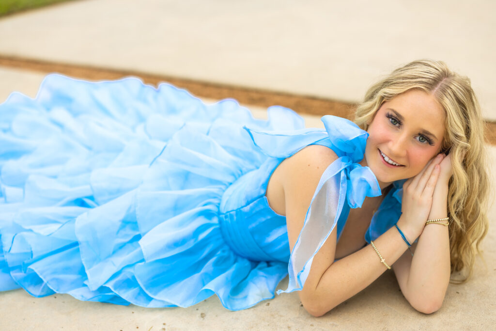 prom dress senior pictures, ruffled dress senior pictures, senior photos dress poses, austin senior photos, senior photos in austin